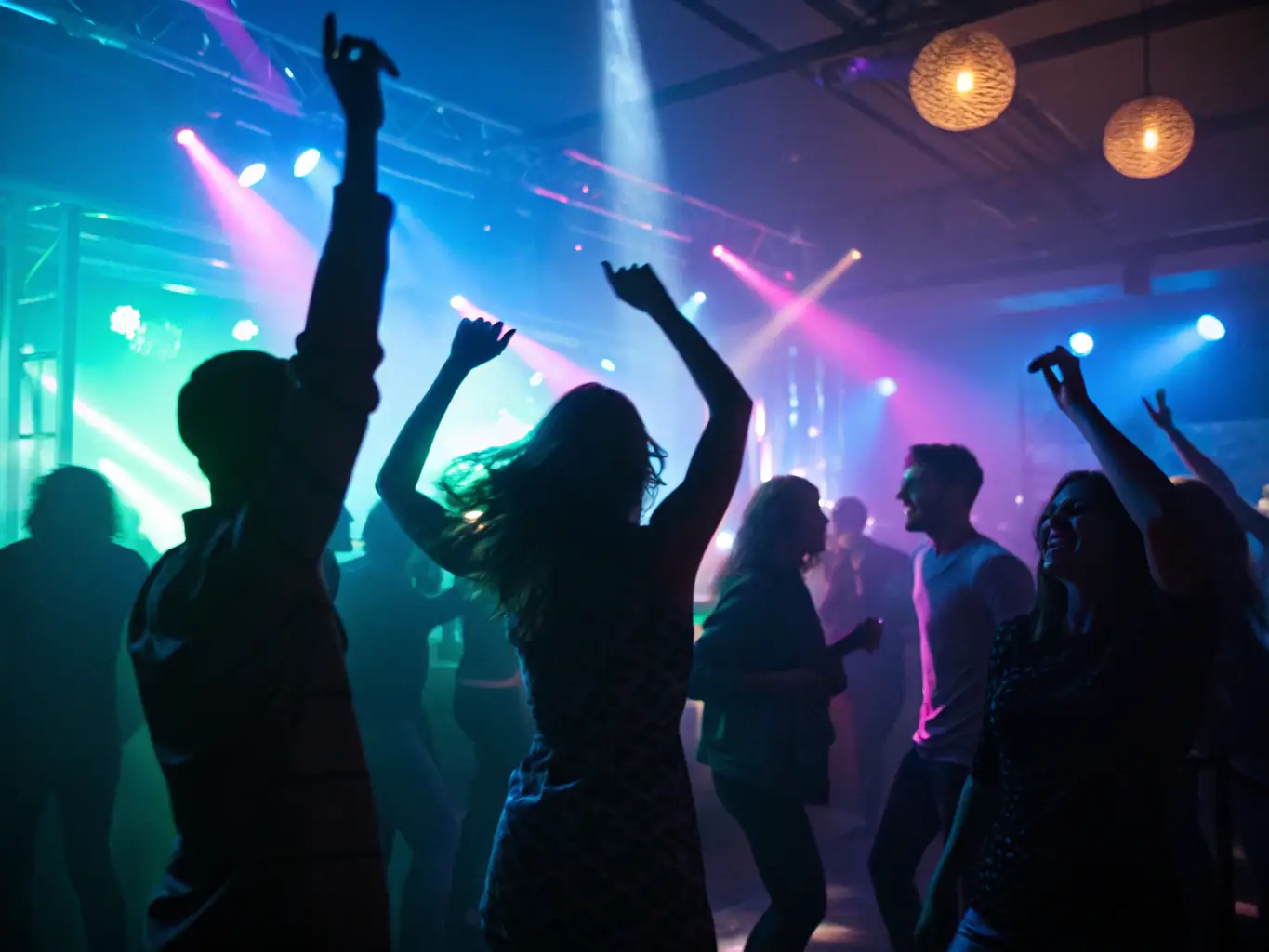 A lively image of a Jamaican nightclub with people dancing and enjoying the music, showcasing the vibrant atmosphere.